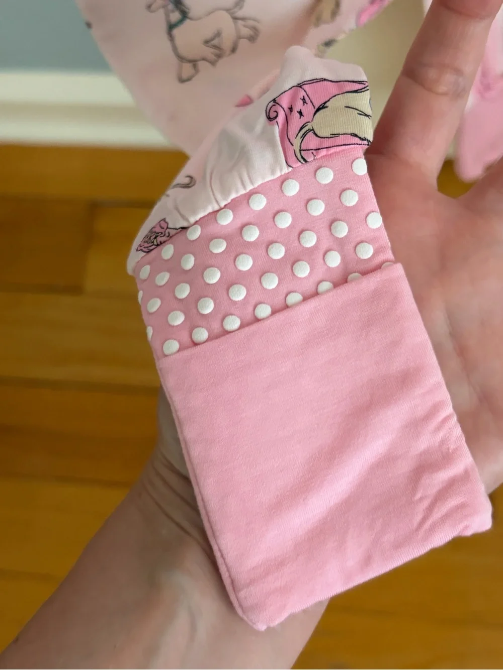 NWT Angel Dear Pink Fancy Pets Dog Print Convertible Foot Romper Pajama